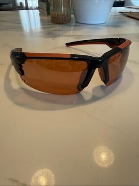 Sporty Wraparound Sunglasses with Red Lenses